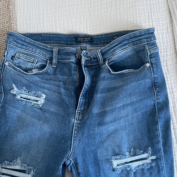 Judy Blue high waisted distressed boot cut Jeans woman’s 32 western cowgirl - Picture 5 of 8